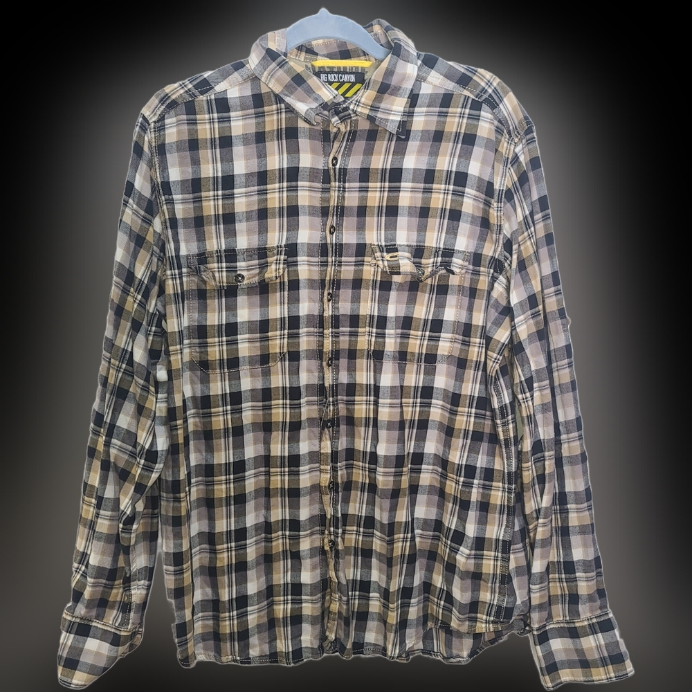 Big Rock Canyon Plaid Button Down Shirt 3XL